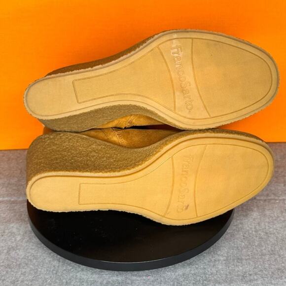 Franco Sarto Ulayna Suede Leather Buckle Wedge Bootie Size 6.5 EU 36.5 - Picture 7 of 8